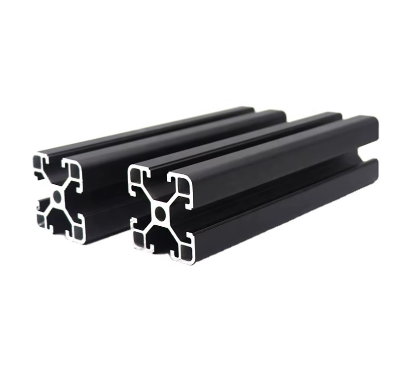 8x OZ4040 Black Anodized 6063-T5 Aluminium Extrusion T-Slot Profile