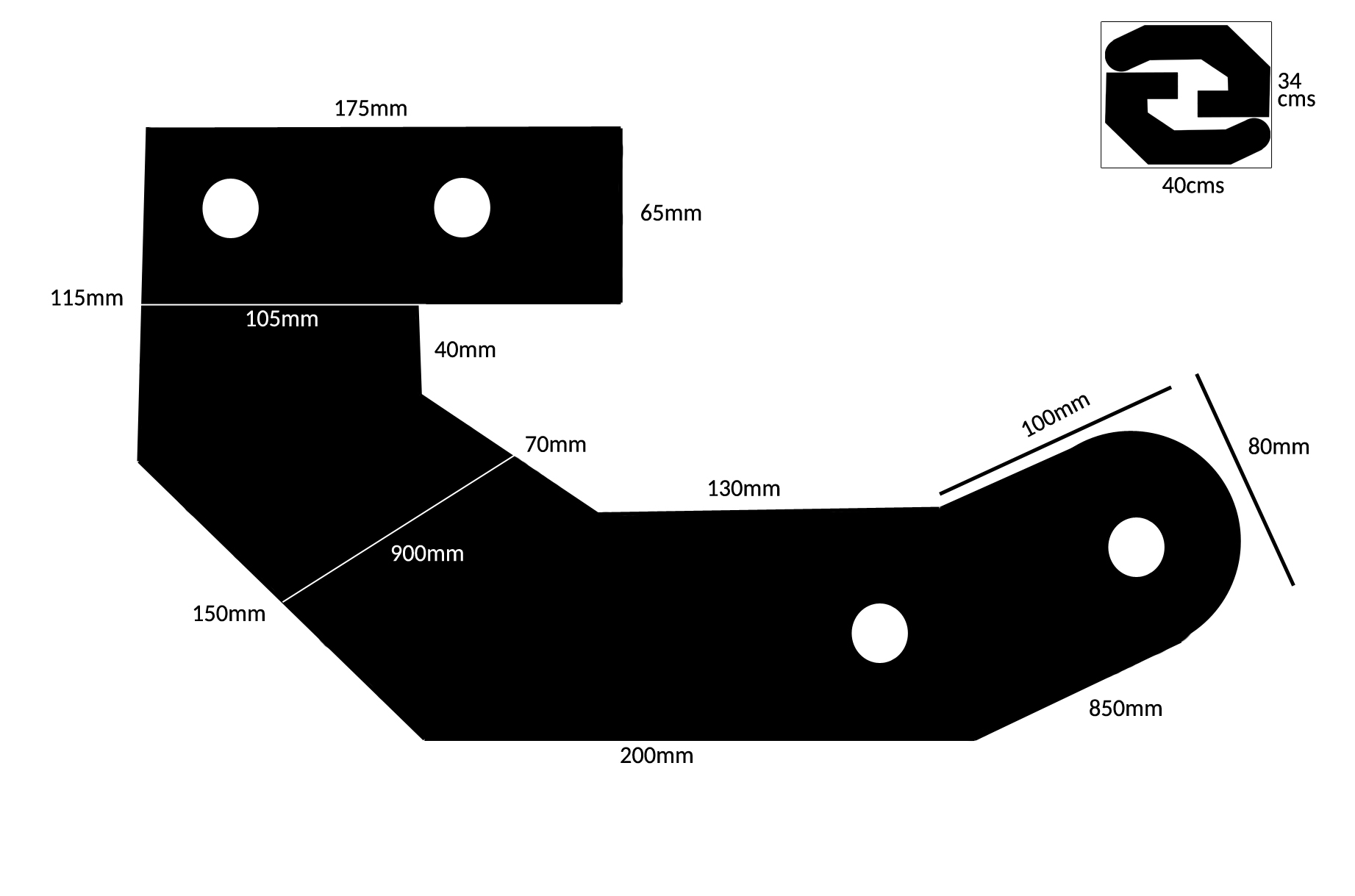 1x OZ70 Bullbar Mount Bracket for Hiace