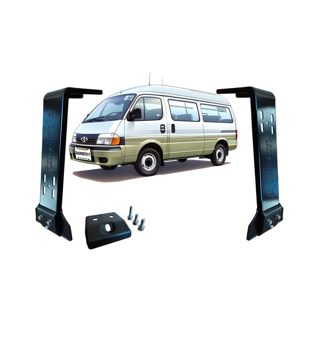 4x OZ44 Carbon Steel Brackets 44CM Ozroofracks